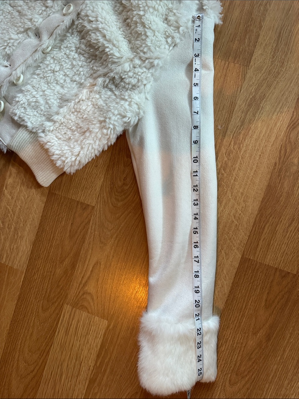 NWT bebe Spillout Sherpa Crop Jacket White Large Genuine Rabbit Fur Trim Hooded - Picture 5 of 12